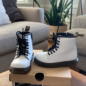 Toddler white dr. Martens boots